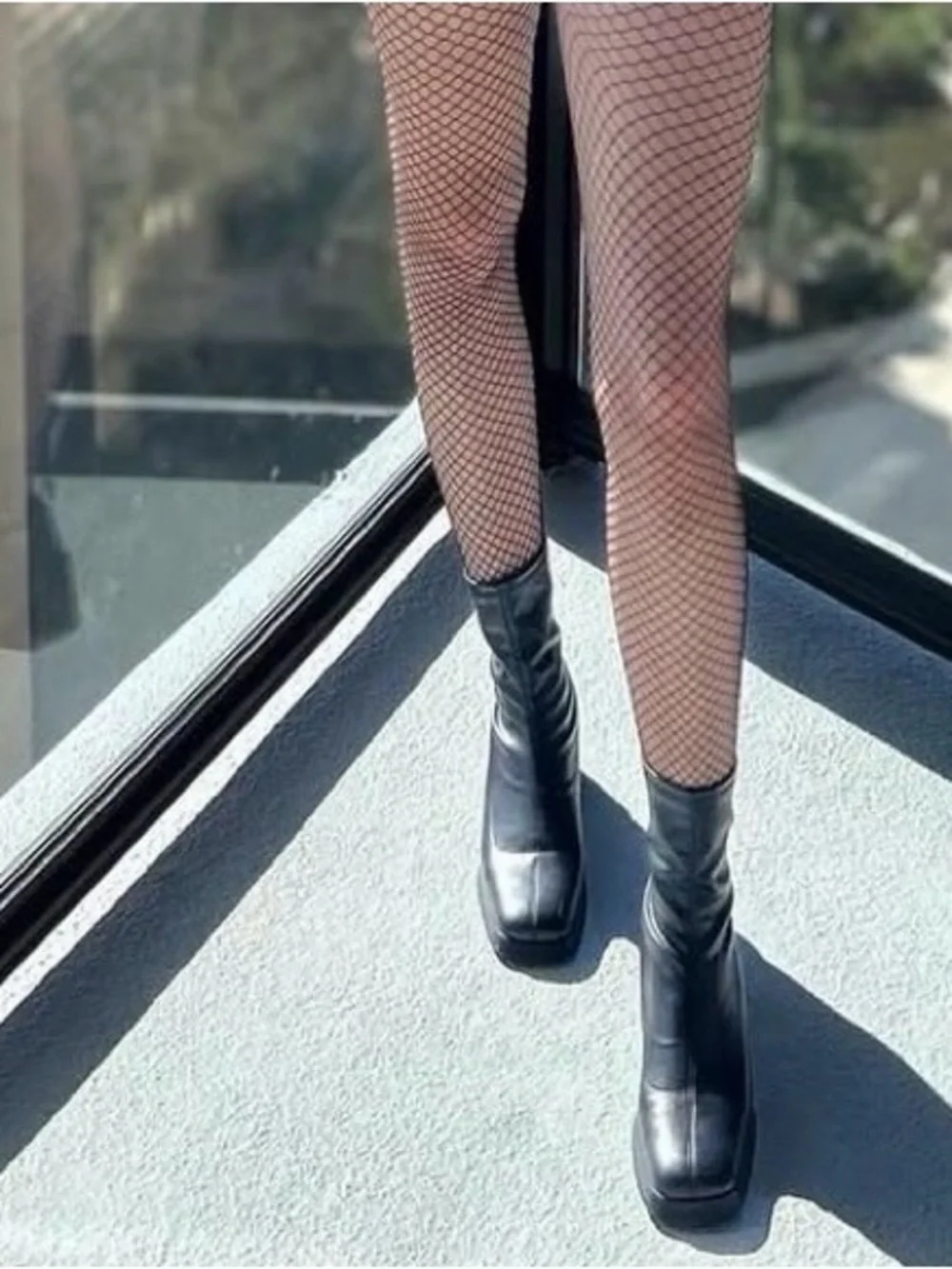 Zara Black Square Toe Block Heel Ankle Boots